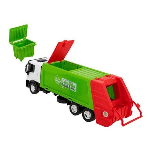 Imagem de Caminhão Roda Livre - Iveco Tector Coletor - Branco e Verde - Usual Brinquedos