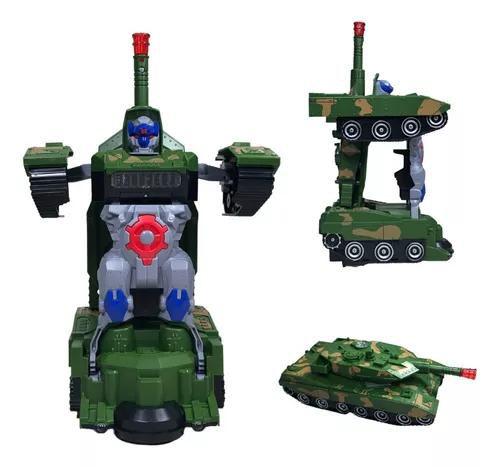Imagem de Caminhão Tanque De Guerra Transforma Robô Bate E Vola Luz - Fungame