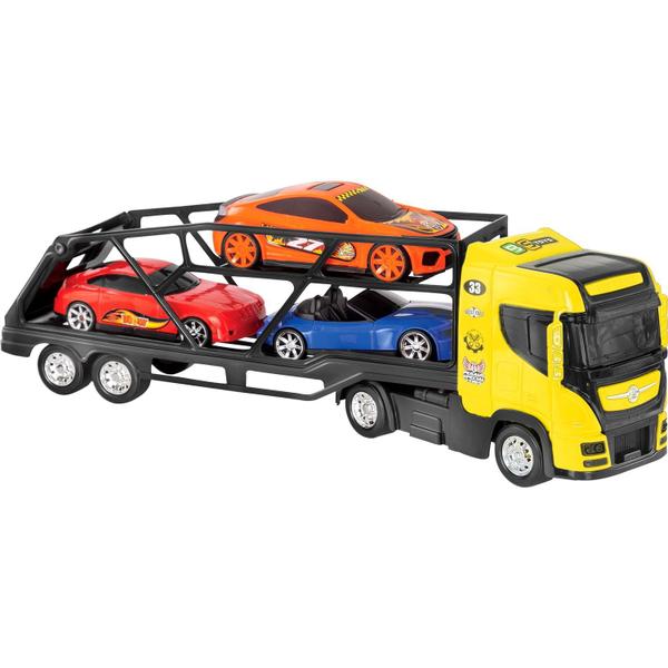 Caminhão Top Truck Cegonha Com Carrinhos App Jogo - Bs Toys Imagem de Caminhão Top Truck Cegonha Com Carrinhos App Jogo - Bs Toys