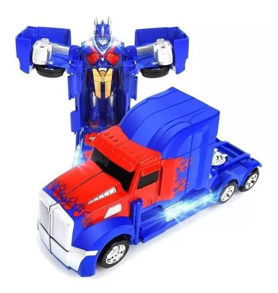 Imagem de Caminhão Transformers Optimus Prime Pilha Vira Robô Som Luz