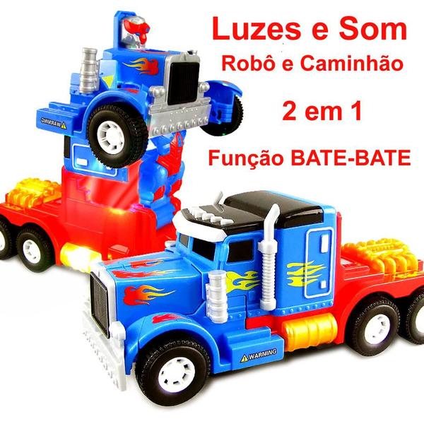 Imagem de Caminhão Transformers Optimus Prime Pilha Vira Robô Som Luz