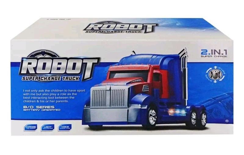 Imagem de Caminhão Transformers Robô  2 em 1 Carrinho de Brinquedo Com Luz e Som a Pilha