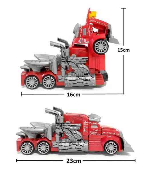 Imagem de Caminhão Transformers Vira Robô Optimus Vermelho Luz E Som