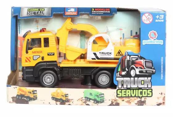 Imagem de Caminhão Truck Serviços Escavadeira 1:55 Polibrinq