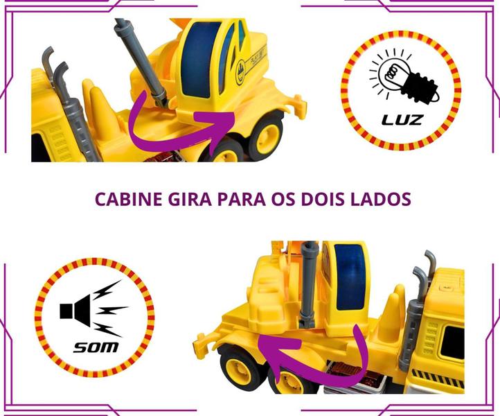 Imagem de Caminhao Urbano Veiculo de Construcao com Guindaste Som Luzes BBR Toys Friccao Brinquedo Recreativo