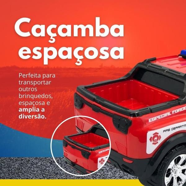 Imagem de Caminhonete Bombeiro Policia Brinquedo Resgate Resistente