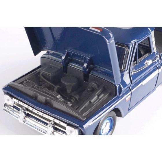 Imagem de Caminhonete Chevy Coleção Miniatura Antiga C10 1966 1/24 Metal