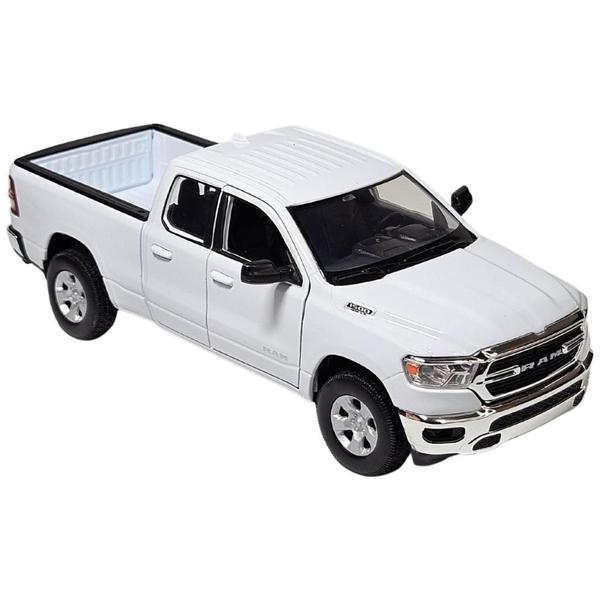 Imagem de Caminhonete Coleção Miniatura Dodge Ram Branco Metal Welly 1:24