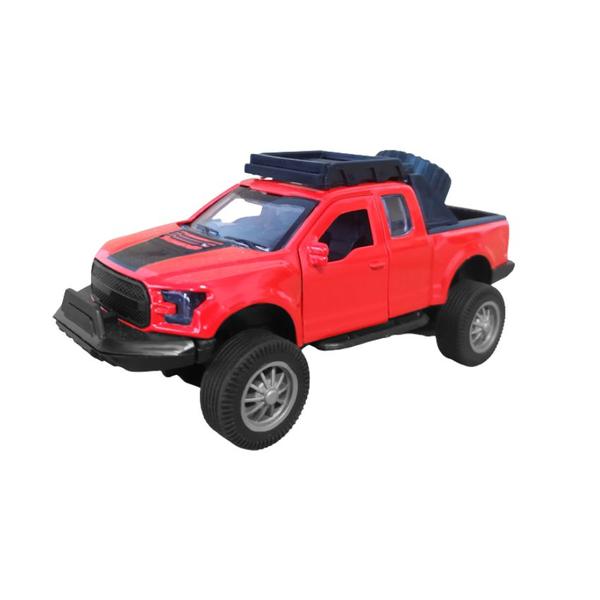 Imagem de Caminhonete Ford Raptor Carrinho em Miniatura De Metal Vermelho