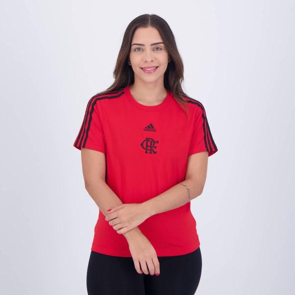 Imagem de Camisa Adidas Flamengo 3 Listras Feminina Vermelha