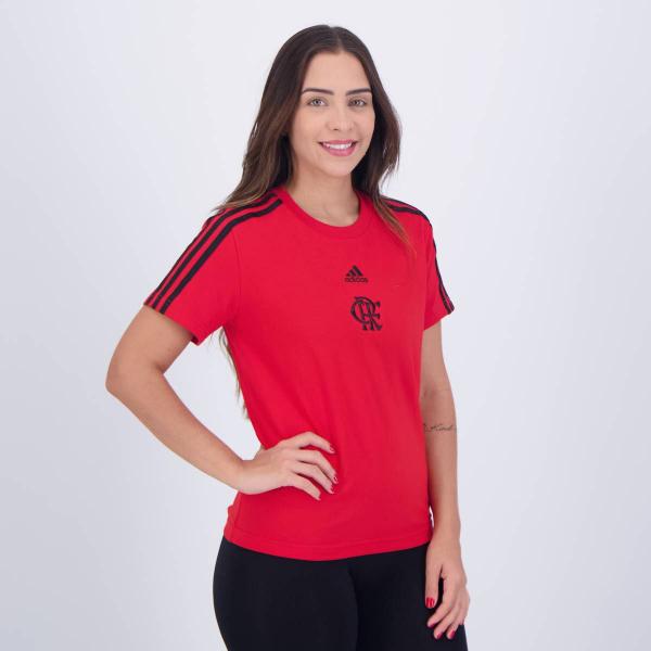 Imagem de Camisa Adidas Flamengo 3 Listras Feminina Vermelha