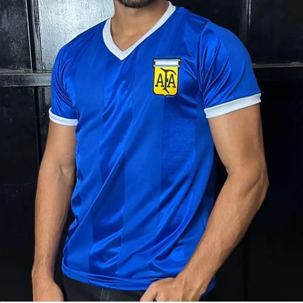 Imagem de Camisa Argentina Retrô 1986 Away Azul Masculina Retrômania