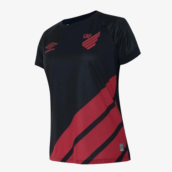 Imagem de Camisa Athletico Paranaense III 23/24 Umbro Feminina - Preto+Vermelho