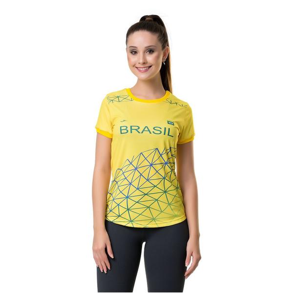 Imagem de Camisa babylook elite brasil feminina torcida poliester leve