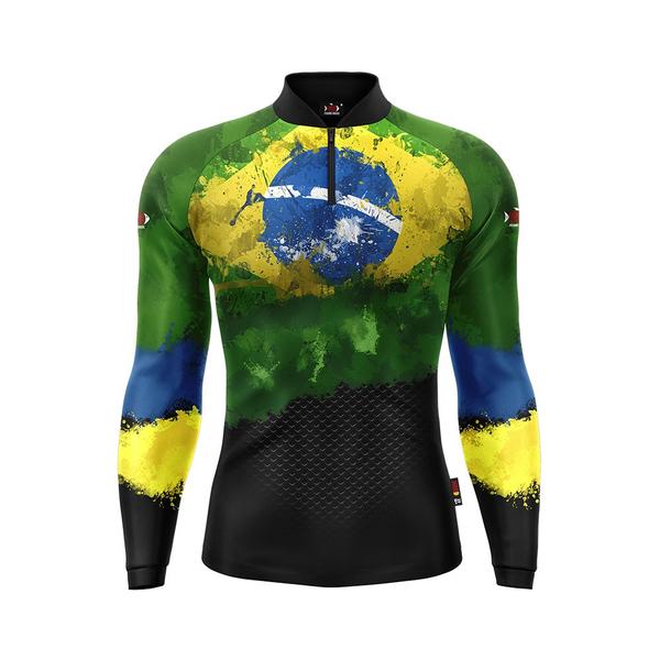 Imagem de Camisa Brasil Camiseta Blusa De Pesca Brasil Proteção Uv50  CBRA1