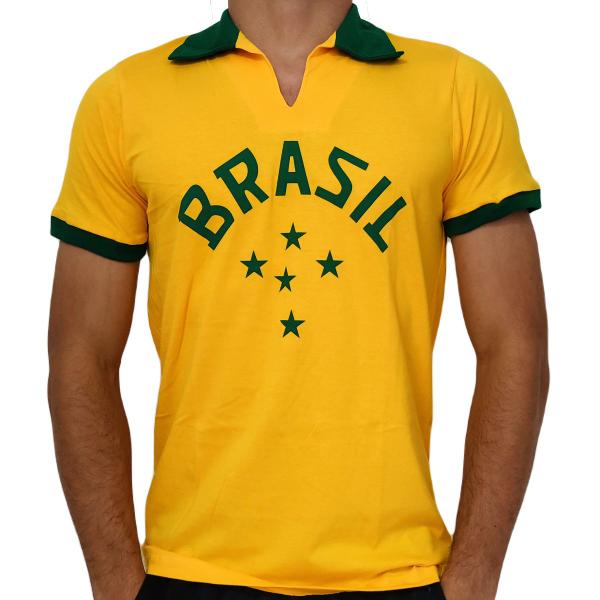 Imagem de Camisa Brasil Polo Retro Olímpica Algodão - Masculino