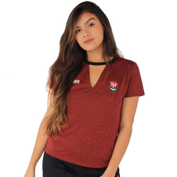 Imagem de Camisa Braziline Flamengo Pilus Feminina Bordo