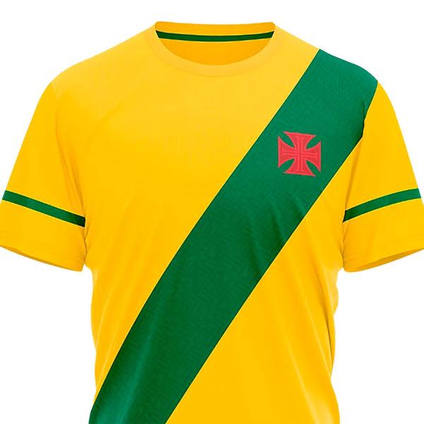 Imagem de Camisa Braziline Vasco da Gama Brasil Manicoré Infantil Amarelo Verde