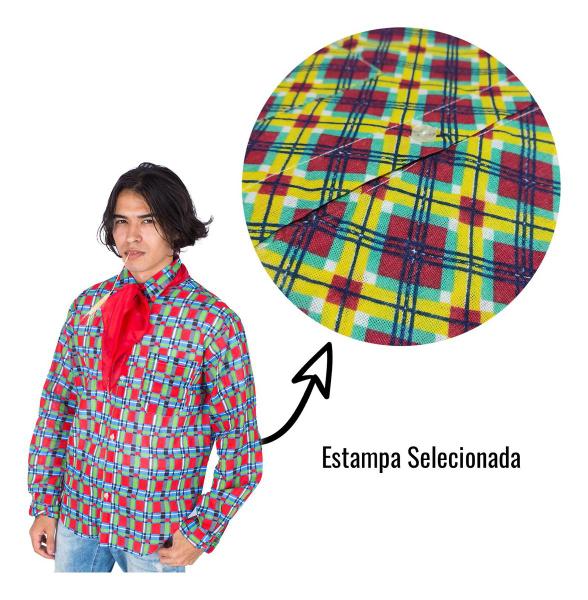 Imagem de Camisa Caipira de Algodão Adulto Festa Junina Arraiá Quadrilha