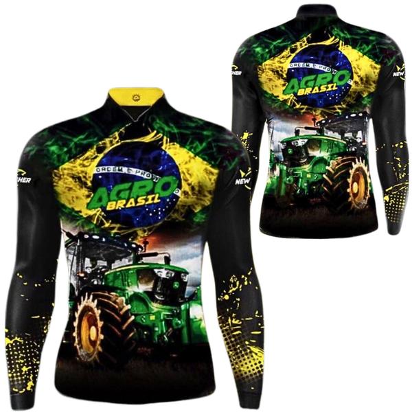 Imagem de Camisa Camiseta Blusa Agro Fazenda Trator Com Proteção Uv50