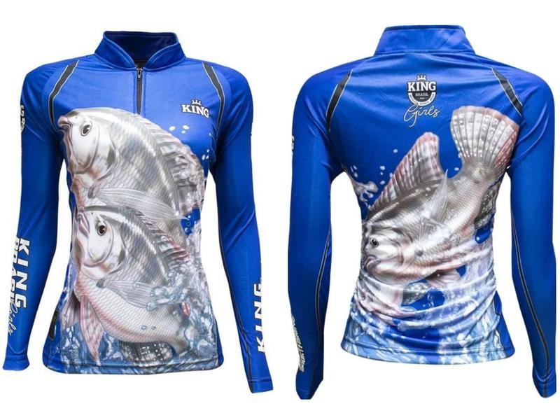 Imagem de Camisa Camiseta Blusa de Pesca Kit Pesqueiro com 4 peças Feminina com Proteção Solar UV50