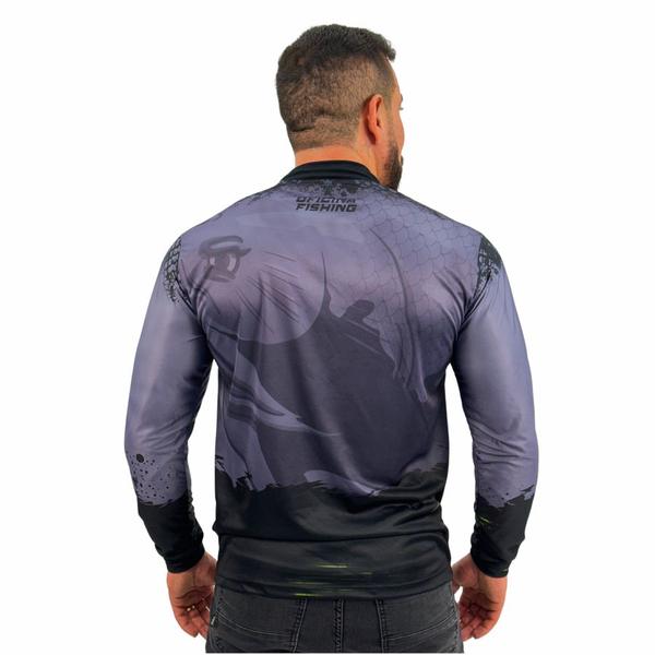 Imagem de Camisa Camiseta de Pesca Masculina Com Proteção Uv Peixe Tambaqui Blusa Para Pescaria com Zíper a Mais Procurada