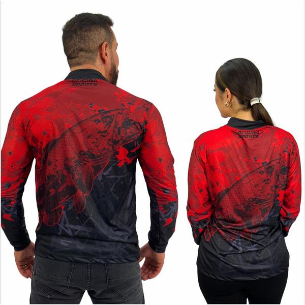 Imagem de Camisa Camiseta de Pesca Masculina Com Proteção Uv Peixe Traira Blusa Para Pescaria Traíra Lançamento 