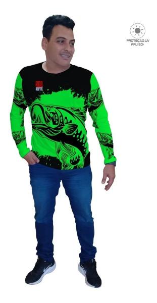 Camisa Camiseta Masculina Térmica Com Proteção Uv Pesca (Verde) Adulto - Red Route Imagem de Camisa Camiseta Masculina Térmica Com Proteção Uv Pesca (Verde) Adulto