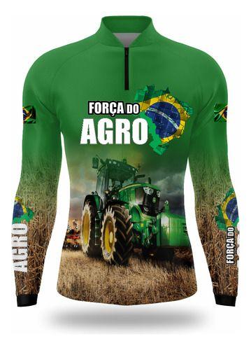 Imagem de Camisa Camisetas Blusa Do Agro Com Proteção Uv50+ Força Agro