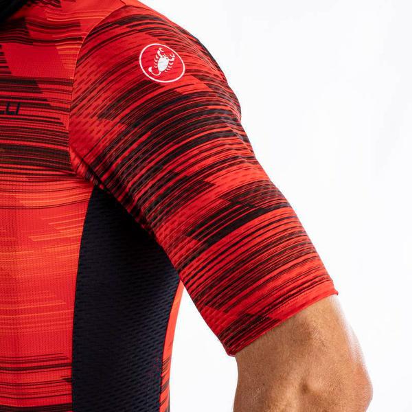 Camisa Ciclismo Castelli Rapido Vermelho e Azul Masculino Imagem de Camisa Ciclismo Castelli Rapido Vermelho e Azul Masculino