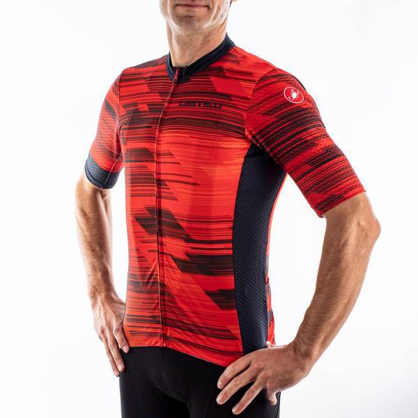 Camisa Ciclismo Castelli Rapido Vermelho e Azul Masculino Imagem de Camisa Ciclismo Castelli Rapido Vermelho e Azul Masculino