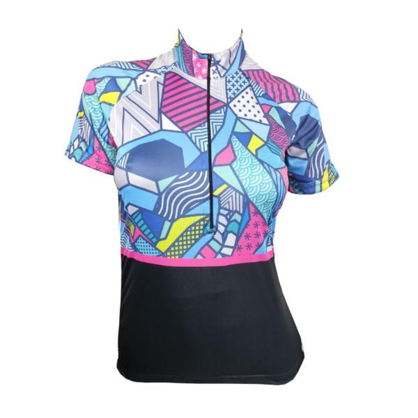 Imagem de Camisa Ciclismo Feminina Be Fast Formas Geométricas Bike Mtb