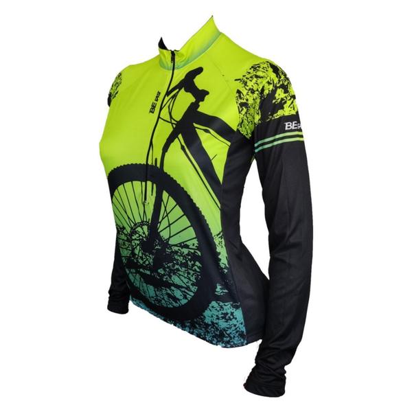 Imagem de Camisa Ciclismo Feminina Be Fast Manga Longa Roda Bike Mtb