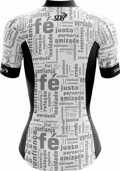 Imagem de Camisa Ciclismo feminina Fé - ZiperFull - Branco - P