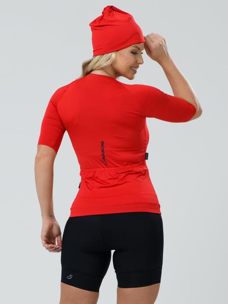 Camisa Ciclismo Feminina Fit Pro Vermelha Savancini (4316) Imagem de Camisa Ciclismo Feminina Fit Pro Vermelha Savancini (4316)
