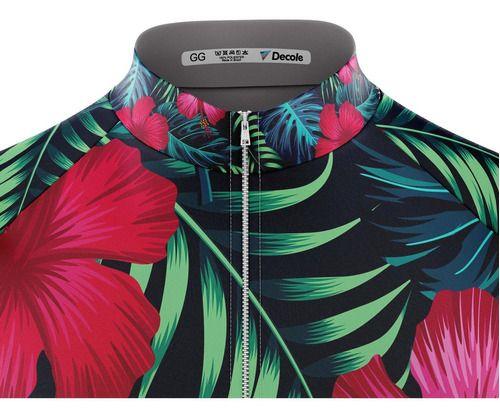 Imagem de Camisa Ciclismo Floral Tropical Curta Dry Fit Bike Mtb