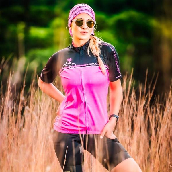 Imagem de Camisa Ciclismo HUPI Rosa Love Bike