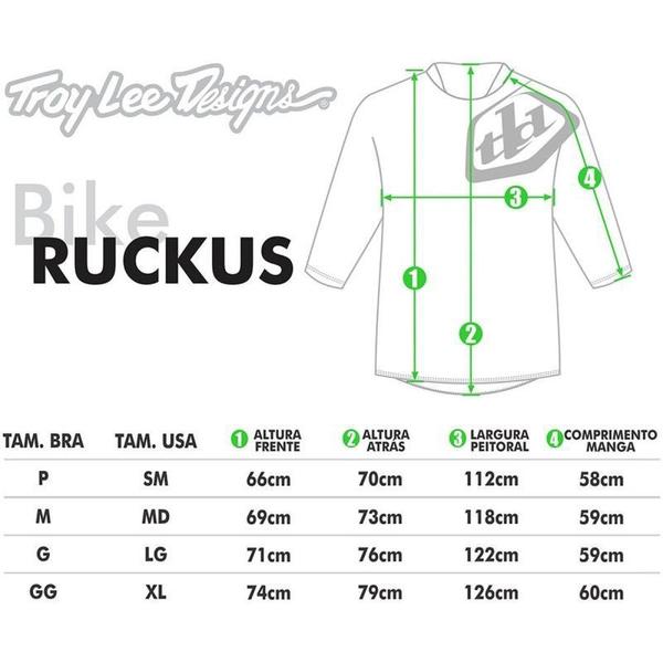 Camisa Ciclismo Manga 3/4 Bike Troy Lee Ruckus Thunder - TROY LEE DESIGNS Imagem de Camisa Ciclismo Manga 3/4 Bike Troy Lee Ruckus Thunder