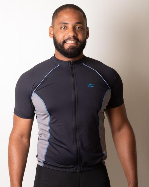 Camisa ciclismo manga curta cinza masculina elite Imagem de Camisa ciclismo manga curta cinza masculina elite