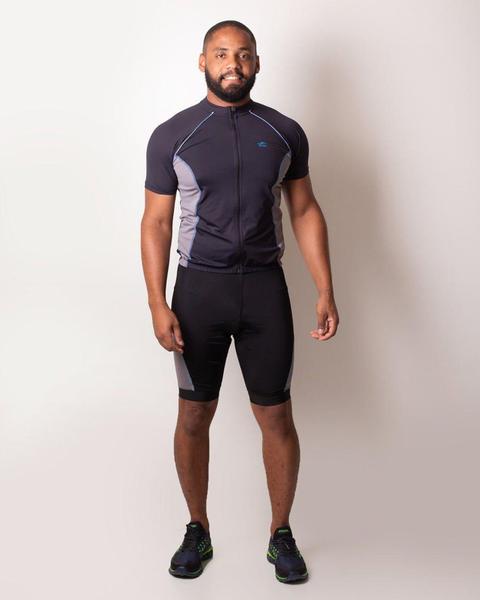 Camisa ciclismo manga curta cinza masculina elite Imagem de Camisa ciclismo manga curta cinza masculina elite