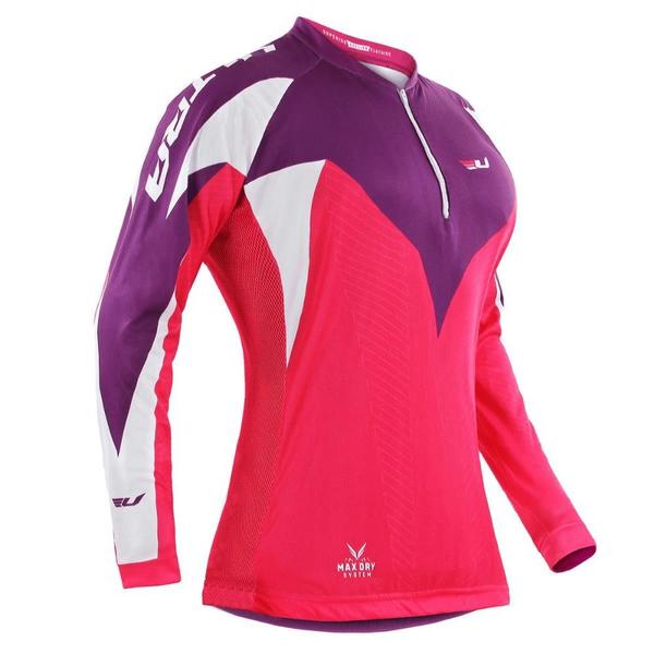 Imagem de Camisa Ciclismo Manga Longa Ultra Bikes Max Dry Rosa/Lilás Tamanho P Pro Tork UCP-02RSLI-P