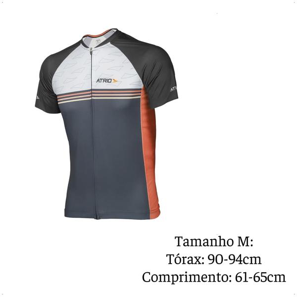 Imagem de Camisa Ciclismo Masculina Tam M DryFit Zíper Bolsos Traseiro Corrida Treino Academia Musculação UV50+ AtrioVB032