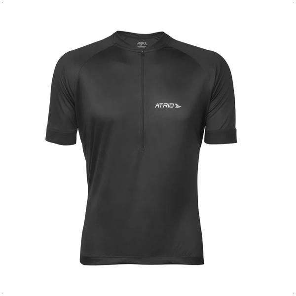 Imagem de Camisa Ciclismo Masculina Tam M Preta UV30+ Dryfit Sport Corrida Treino Academia Musculação Atrio VB002