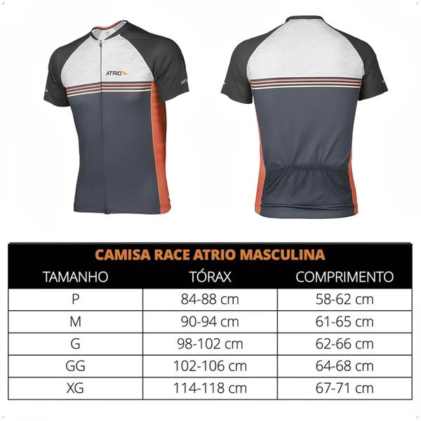 Imagem de Camisa Ciclismo Masculina Tam P DryFit Zíper Bolsos Traseiro Corrida Treino Academia Musculação UV50+ Atrio VB031