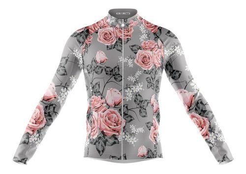 Camisa Ciclismo Rosas Exóticas Longa Full Ziper Bike Mtb - Decole Imagem de Camisa Ciclismo Rosas Exóticas Longa Full Ziper Bike Mtb