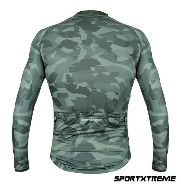 Imagem de Camisa Ciclismo Slim Unissex Manga Longa SXTR Army Verde