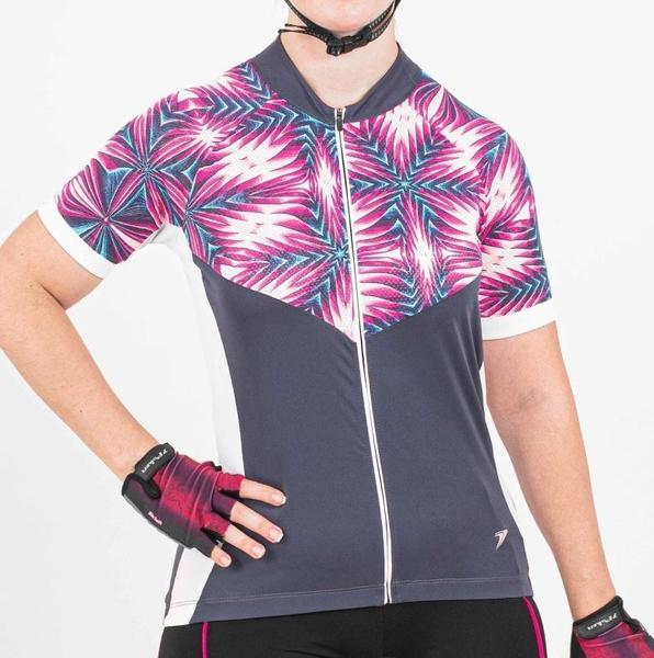 Imagem de Camisa Ciclista Feminina Ziper, Manga Curta - Aura, Poker