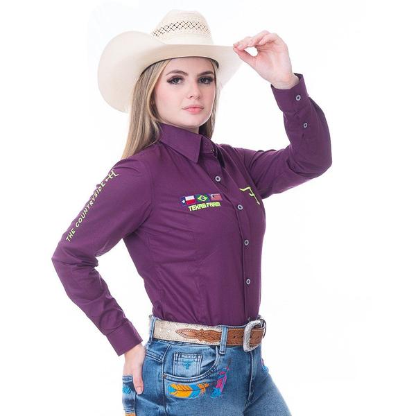 Imagem de Camisa Competição Feminina Manga Longa Texas Farm - Cap007 - Roxo