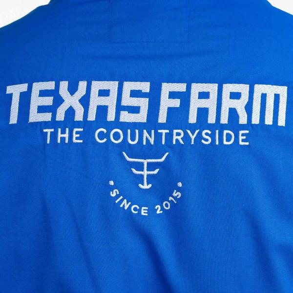 Imagem de Camisa Competição Masculina Manga Longa Texas Farm - Cp007 - Azul Royal/ Branco