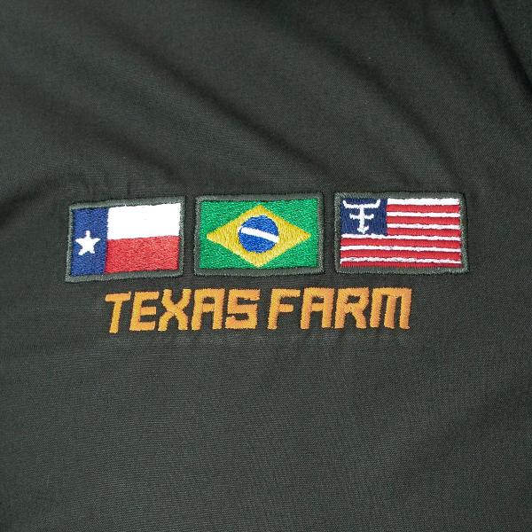 Imagem de Camisa Competição Masculina Manga Longa Texas Farm - Cp007 - Verde Musgo/ Caramelo